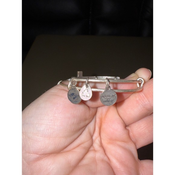 Alex and Ani Spiritual Armor Cross Expandable Bangle Bracelet Silver Tone - Picture 5 of 10